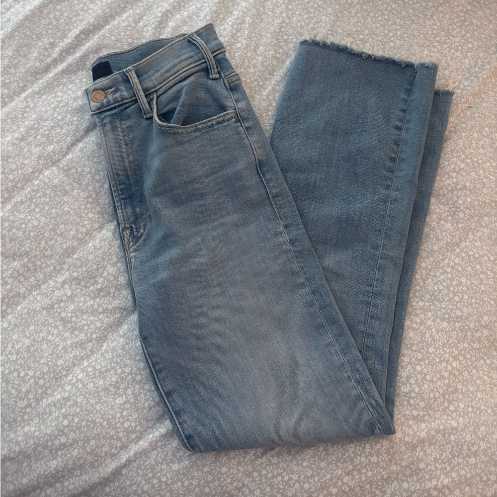MOTHER HUSTLER ANKLE FRAY JEANS